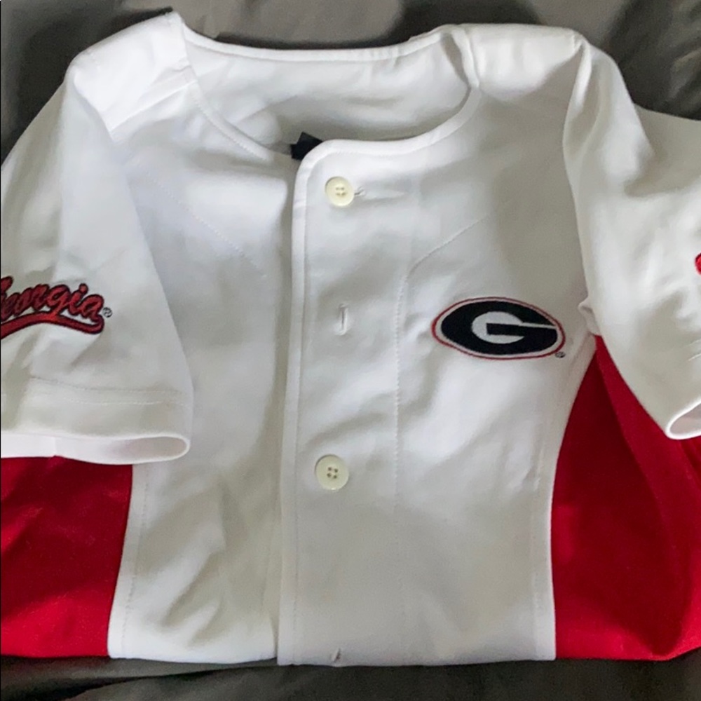 Youth Size GA Bulldogs Buttonup Starter Jersey